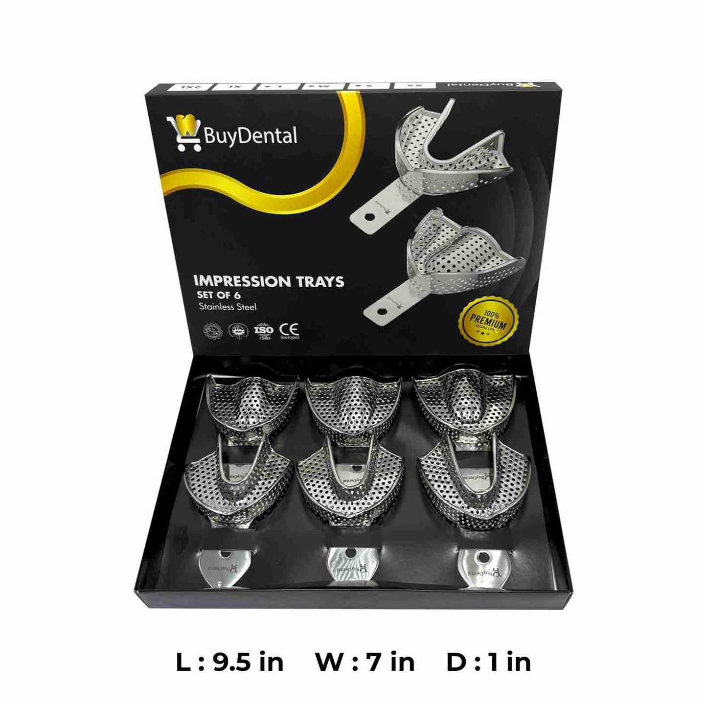 Dentulous Steel Perforated with Rim Impression Trays