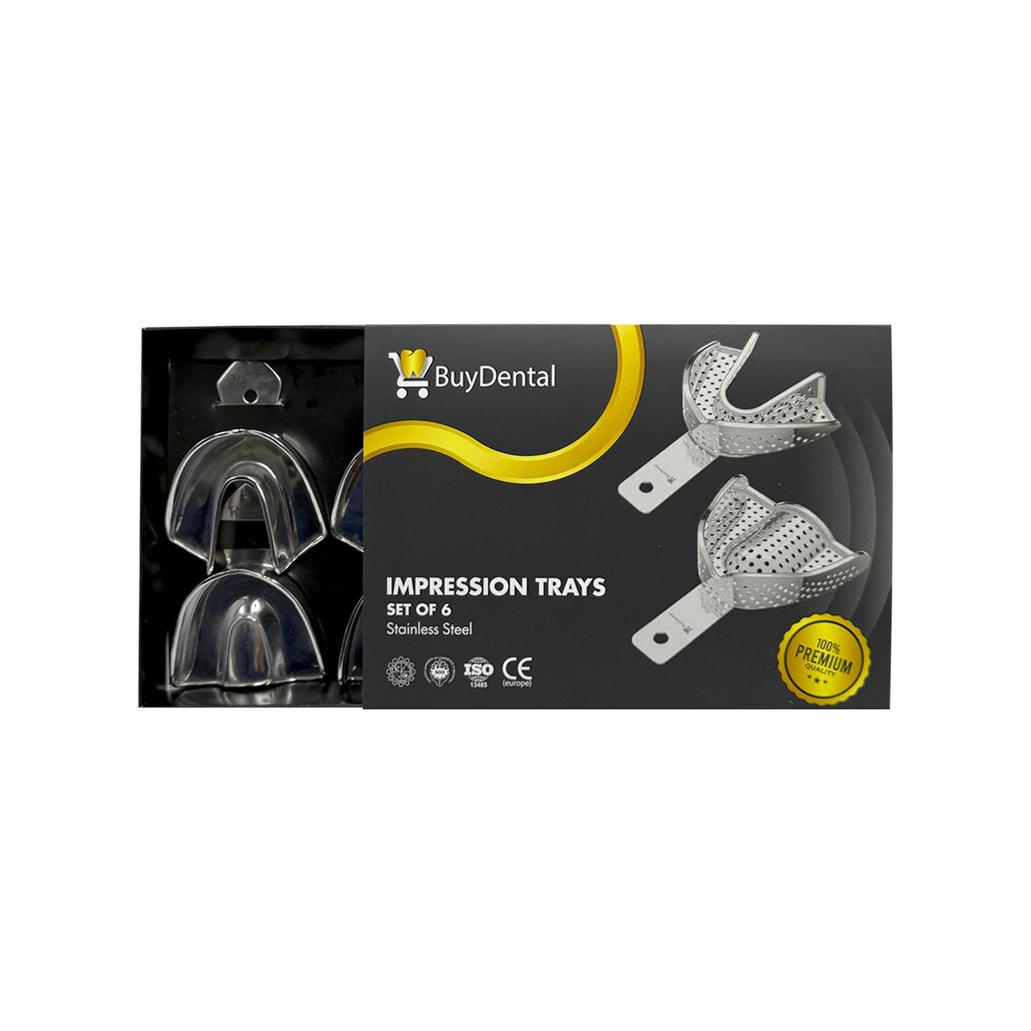 Dentulous Steel Non Perforated with Rim Impression Trays