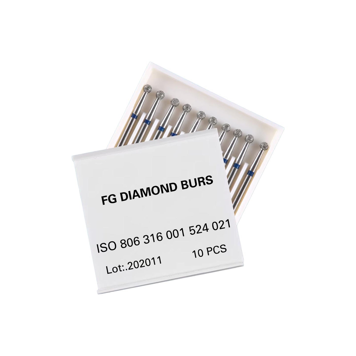 Dental Diamond Burs Long Shank (Pack Of 10)