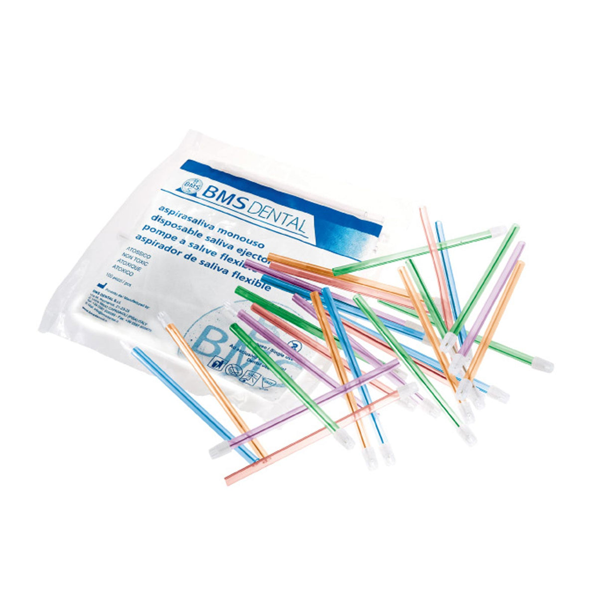 BMS (ITALY) - Saliva Ejector / Suction Tips With Removable Cap