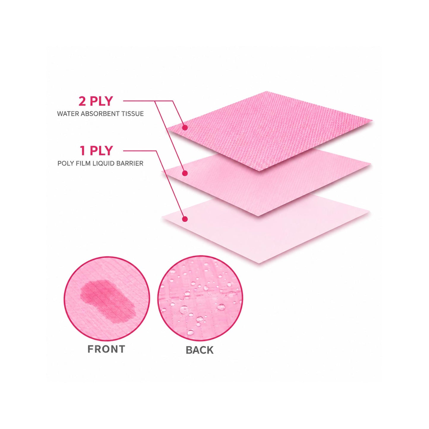 Pink Dental Napkin / Bib (Disposable)